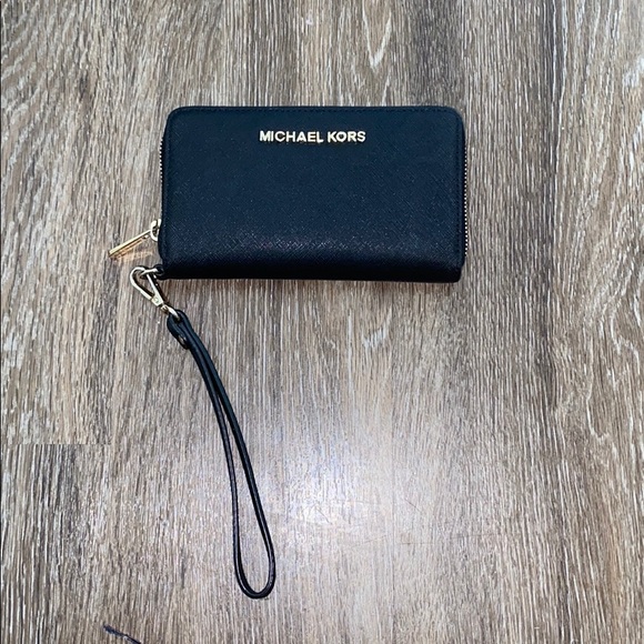 Michael Kors Handbags - Black and Gold Womens Michael Kors Wristlet Wallet